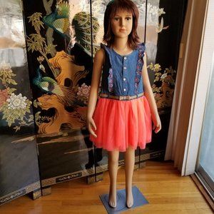 Nannette Kids Size 6 Blue Denim Sleeveless Dress